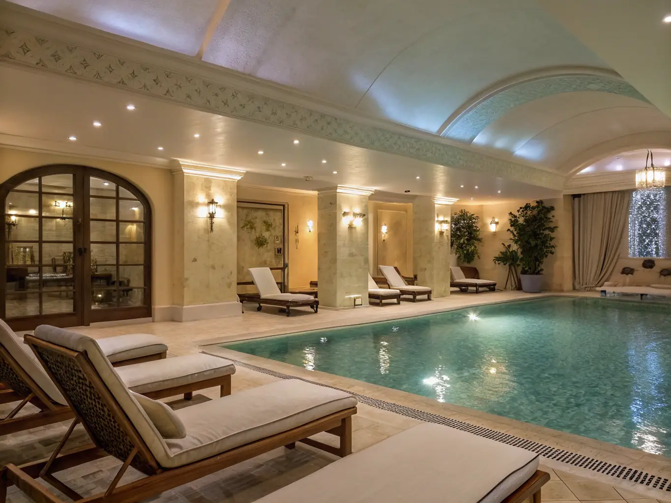A smaller, more private thermal pool with strong jets of water massaging the body.